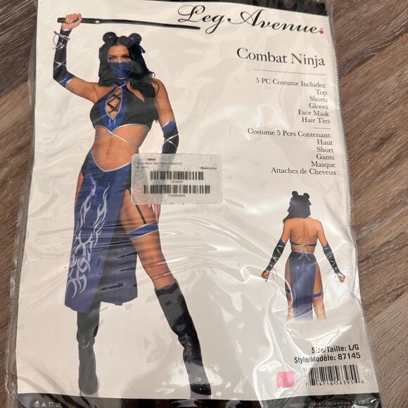 Leg Avenue Women's 5 PC Combat Ninja Costume, Size L,  Kitana, Never Worn - Picture 1 of 6